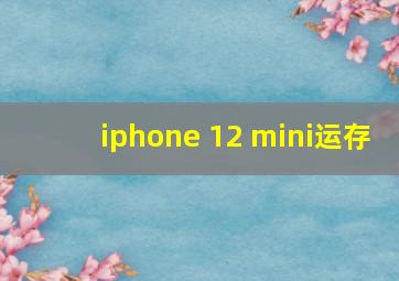 iphone 12 mini运存